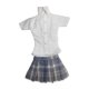 thumbnail image 4 of Camisa abotonada y falda para cosplay, estilo retro, miniatura, ropa de moda, 1/6 falda violeta, 4 of 9