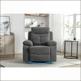 thumbnail image 3 of Recliners Power Glider Chair with Bluetooth Speaker, 270° Swivel, LED Lights, USB/Type-C | Dark Grey Linen, 3 of 26