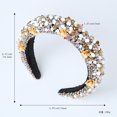 thumbnail image 2 of Velvet Padded Rhinestone Embellished Headband Large Padded Cloth Races Goth Wedding Headpiece for Women, 2 of 7