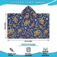 thumbnail image 2 of Blue Christmas Candy Cane Pattern Hooded Bath Towel，50"x30" for Ages 3 To 12 Kids, Quick Dry Lightweight Soft Microfiber Hood Beach Towel Cover Up for Kids, 2 of 7
