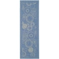 thumbnail image 2 of Safavieh Courtyard Hugo Oriental Indoor/Outdoor Runner Rug, Blue/Natural, 2'3" x 14', 2 of 11