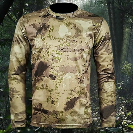 SDNall Sun Protection Shirts for Men Long Sleeve Fishing Hiking T-Shirt Cool Moisture Wicking Uv Shirts (S-XXXL Army Green)