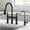 Matte Black, variant on KRAUS Allyn Transitional Bridge Kitchen Faucet and Water Filter Faucet Combo in Brushed Gold