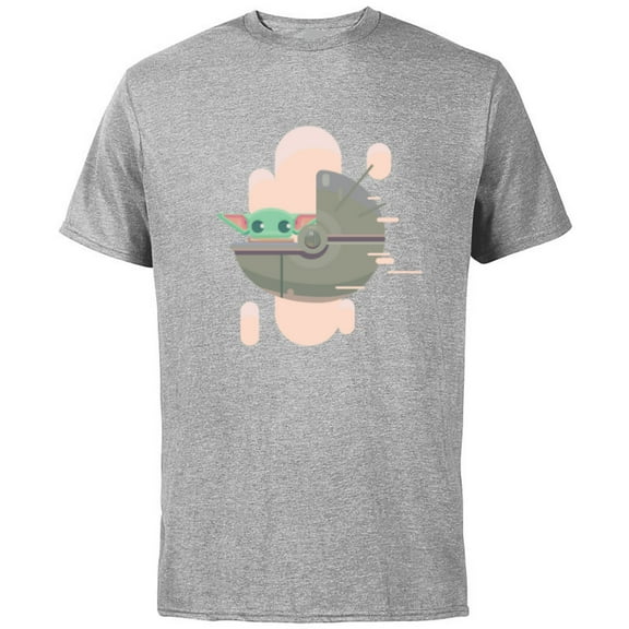 Star Wars The Mandalorian Grogu Floating Pod Digital Galaxy - Short Sleeve Cotton T-Shirt for Adults - Customized-Athletic Heather