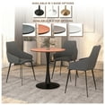 thumbnail image 5 of LeisureMod Bristol Mid-Century Modern 36" Round Table with Wood Top and Iron Pedestal Black Base with Gloss Finish for Kitchen and Dining Room, Cognac Brown, 5 of 8