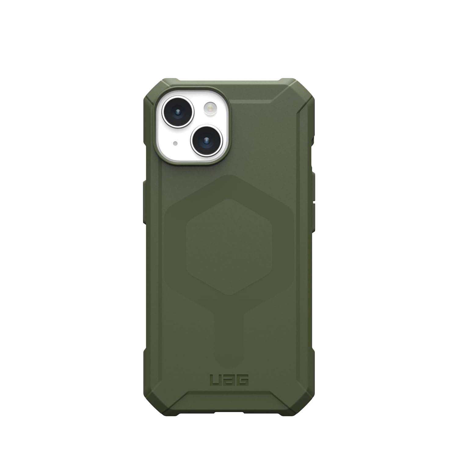 UAG iPhone 15 Case 6.1" Essential Armor Olive Drab Built-in Magnet Compatible with MagSafe Charging Rugged Military Grade Dropproof Protective Cover by URBAN ARMOR GEAR