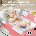thumbnail image 4 of Morfone Collapsible Baby Bathtub with Thermometer, Hooded Towel, Soft Cushion and Bath Toys, Portable Travel Baby Tub for Newborn to Toddler 0-36 Months, Pink, 4 of 11