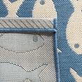 thumbnail image 4 of SAFAVIEH Courtyard Tranter Geometric Fish Indoor/Outdoor Area Rug, 6'7" x 6'7" Round, Blue/Beige, 4 of 9