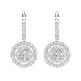 thumbnail image 3 of 1.35 ct Lever-Back Drop Dangle Earrings for Women | 4.5mm Round Cut Moissanite | 18K White Gold, 3 of 5
