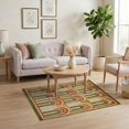 thumbnail image 3 of ODIKA 4'x6' Olive Green Mid Century Geometric Arch Washable Area Rug Retro Curved Arches Earthy Palette Minimalist Repeat for Bedroom, Reading Nook, Pet Friendly & Non-Shedding, 3 of 7