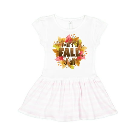 

Inktastic Happy Fall Y all Fall Leaves Wreath Gift Toddler Girl Dress