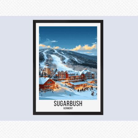 Sugarbush Vermont Ski Travel Poster, Wall Art, 8x12 Poster Print