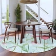thumbnail image 3 of Round Rugs 5Ft, Blue Pink Green Floral Round Area Rug Washable Indoor Throw Carpet, Seasonal Botanical Blooms Soft Non Slip Circle Rug for Cabinet Bathroom Home Decor Aesthetic, 3 of 8