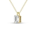 thumbnail image 5 of SZUL Women's Jewelry Gift For Mom - 1/4 Carat Lab Grown Emerald Cut Diamond Solitaire Pendant in 14K Yellow Gold, 5 of 6