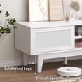 thumbnail image 6 of FANRAL Boho Farmhouse TV Stand for 65 Inch TV,Rattan Entertainment Center with Sliding Doors,Media Console with Adjustable Shelves & Cord Holes for Living Room,White TV Stand, 6 of 6