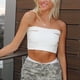 thumbnail image 2 of Top de tubo corto para mujer, camiseta sin mangas sin tirantes, ajustada, ajustada, para uso en verano, Blanco L, 2 of 8