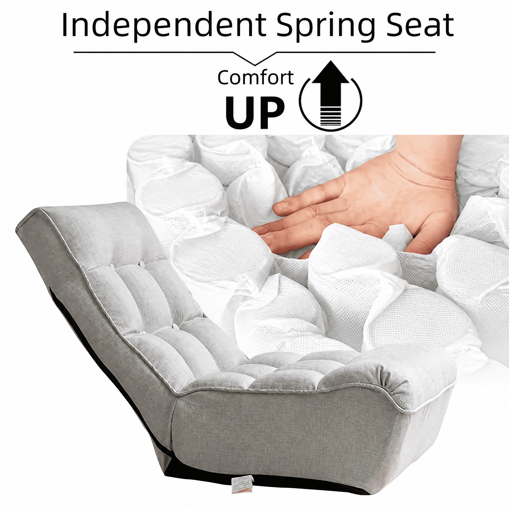 Lazy Sofa Chair, Adjustable 4-Position Floor Recliner, Folding Tatami Single Leisure Reclining Chair for Balcony Bedroom Living Room Dormitory