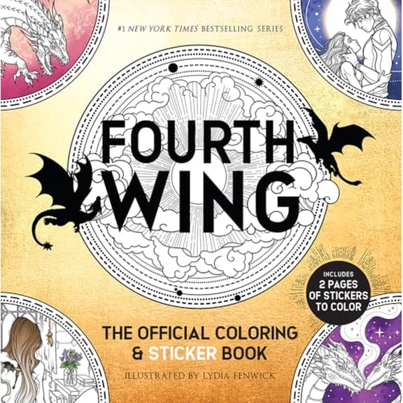 Pre-Owned Fourth Wing: The Official Coloring & Sticker Book: Includes 2 Pages of Stickers to Color (Dover Adult Coloring Books) Paperback