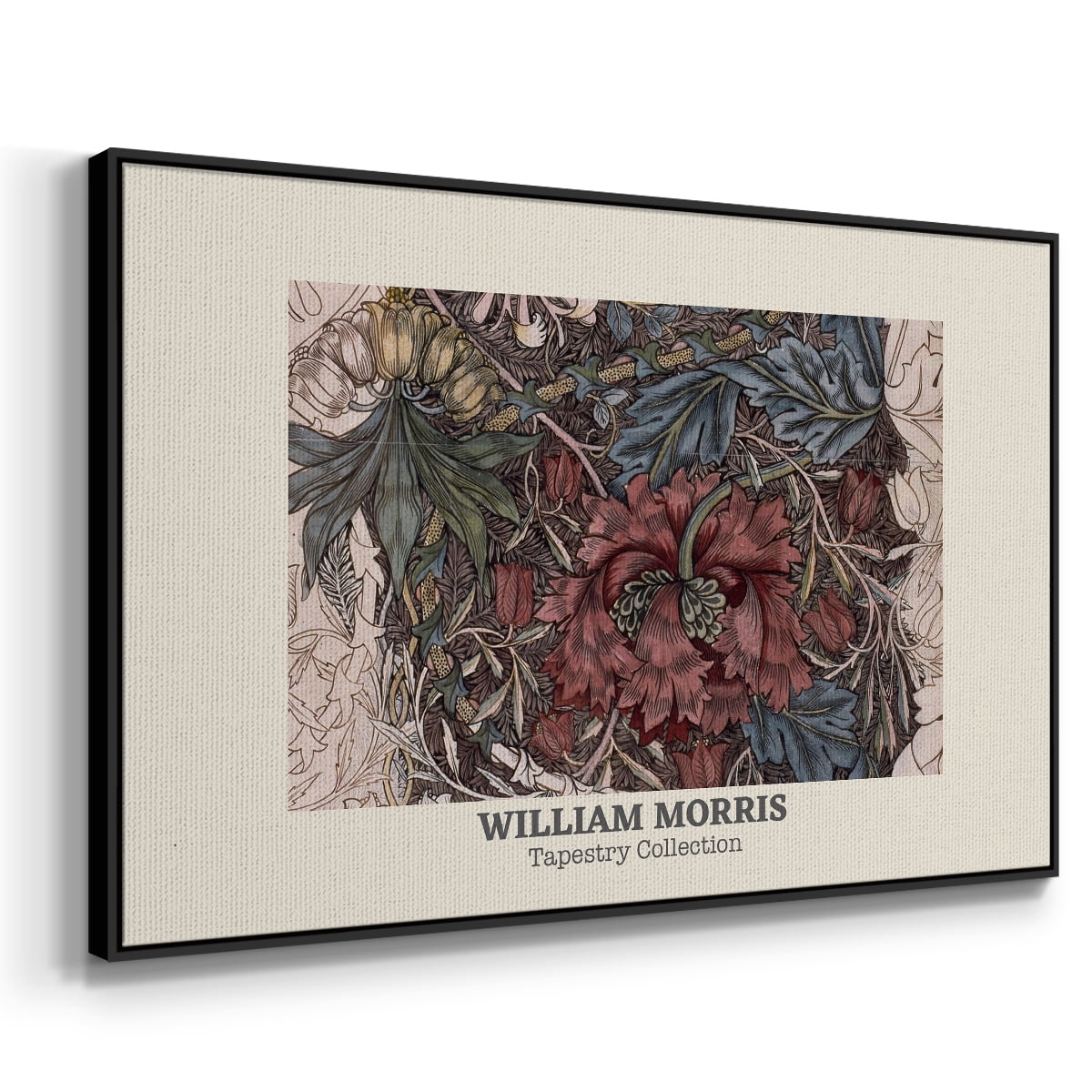 Vintage Abstract Print-XL Framed in Black Wood Gallery Wrapped Canvas 25 in. x 37 in.