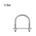 thumbnail image 3 of Unique Bargains Round U-Bolts 3 Sets 44mm Inner Width 62mm Length M6 with Nuts and Plates, 3 of 5