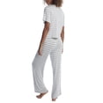 thumbnail image 2 of Honeydew Intimates Womens Striped All American Knit Pajama Set Style-33982-IVORY, 2 of 2