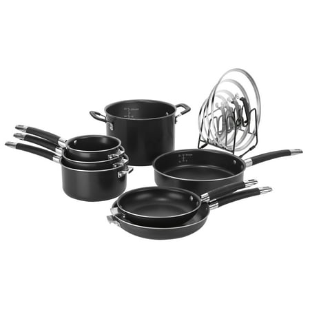 Cuisinart SmartNest Matte 12pc Non-Stick Aluminum Cookware Set N51-12BK - Black