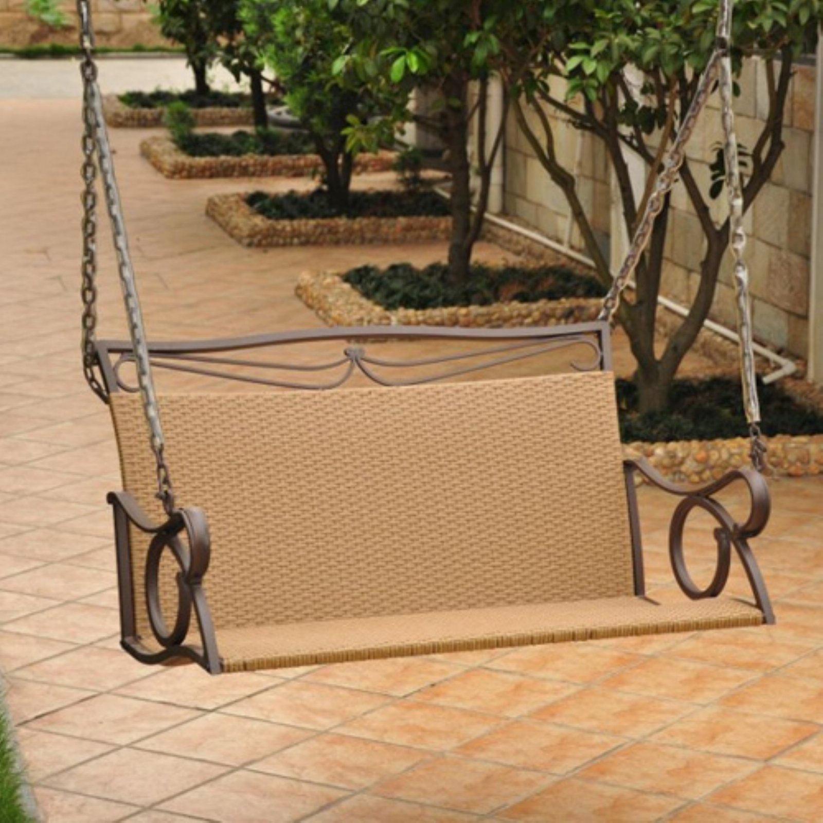 International Caravan Valencia Resin Wicker 4 ft. Metal Frame Hanging