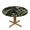 thumbnail image 3 of WYYP Flowers Leaves Fern Round Tablecloth for Picnic Dining Kitchen Farmhouse 100% Polyester Fiber Waterproof White, 3 of 8