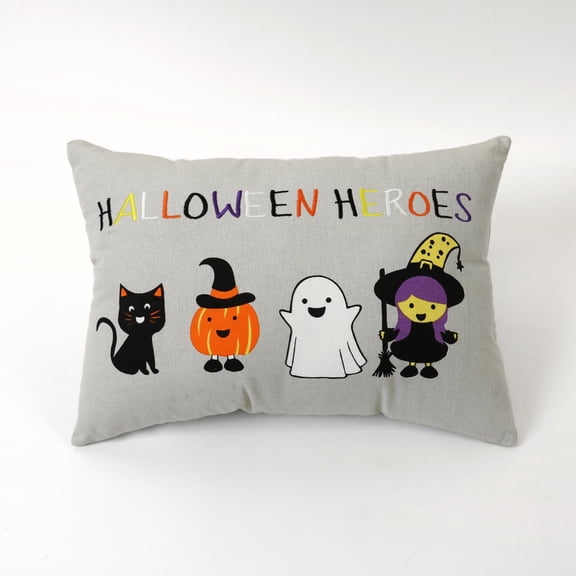 Lush Decor 100% Cotton Halloween Heroes Decorative Pillow Multi Single 14X20
