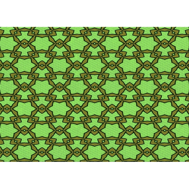 Ahgly Tapis Rectangulaire Lavable en Machine Intérieur Vert Vif, 5 Pieds x 7 Pieds