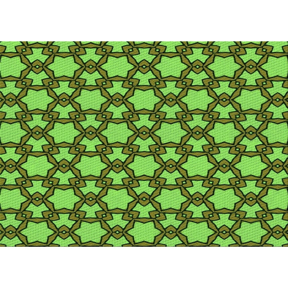 Ahgly Company Indoor Rectangle Patterned Bright Green Area Rugs, 2' x 4'
