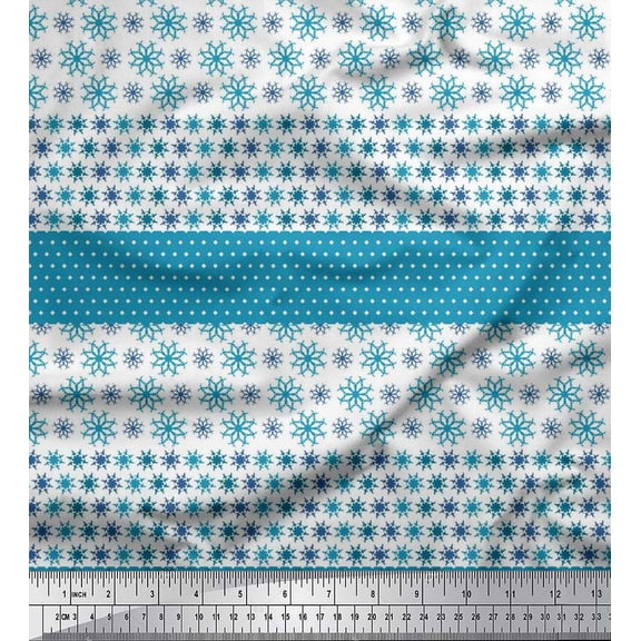 Soimoi Japan Crepe Satin Fabric Diamond Shape & Floral Artistic Print Sewing Fabric Yard 42 Inch Wide