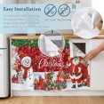 thumbnail image 5 of Red Christmas Cabinet Curtain 28"Wx51"L,Dustproof Storage Cabinet Curtain with Self Adhesive Tape,Xmas Snowman Santa Elk Winter Snowflake Tall Pantry Cover Drape for Kitchen,Utility Closet, 5 of 9