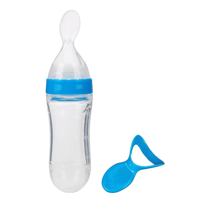 Alimentacia de 90 ml de Silicona Bebé Botella de Alimentació de Alimentación Con Cuchara Alimentador de Cereal de Alimentos Frescos