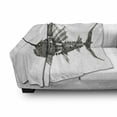 thumbnail image 3 of Steampunk Soft Flannel Fleece Throw Blanket, Mechanical Animal Photo of Steampunk Style Sailfish Designed with Wheels, Cozy Plush for Indoor and Outdoor Use, 70" x 90", Grey and White, by Ambesonne, 3 of 6