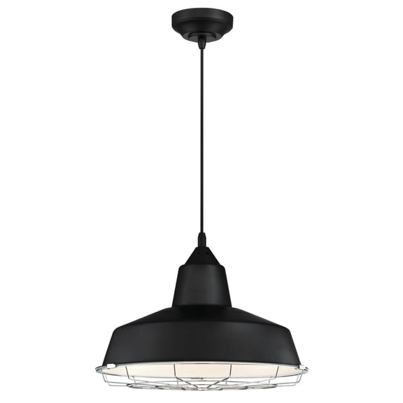 Westinghouse Academy LED Pendant Black Finish Chrome Cage