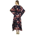 thumbnail image 4 of Bimba Women's Blue Caftan Floral Printed Kaftan Kimono Summer Maxi Dress-4, 4 of 5
