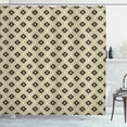 thumbnail image 1 of Aztec Shower Curtain, Traditional Arabesque Inspired Ethnic Native Geometric Boho Mexican Pattern, Fabric Bathroom Set with Hooks, 69W X 84L Inches Extra Long, Black Amber Beige, by Ambesonne, 1 of 3