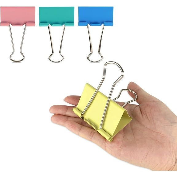 Extra Large 2.4-Inch Colored Binder Clips, 8-Pack (4 Colors, 2 Pieces Each)