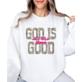 thumbnail image 6 of Camo God Is Good All The Time Sweatshirt for Women - Christian Faith Pullover White Sweatshirt Adult Medium, 6 of 7