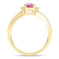 thumbnail image 2 of SZUL Women's Round Shaped Pink Topaz and Diamond Classic Band in 10K Yellow Gold, 2 of 5