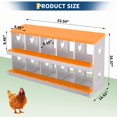 thumbnail image 2 of Chicken Nesting Box, 10 Compartment Metal Nesting Boxes for Chicken Coop, Roll Away Nest Box, Easy Egg Collection, Easy to Clean and Install, Chicken Laying Boxes,Orange, 2 of 7