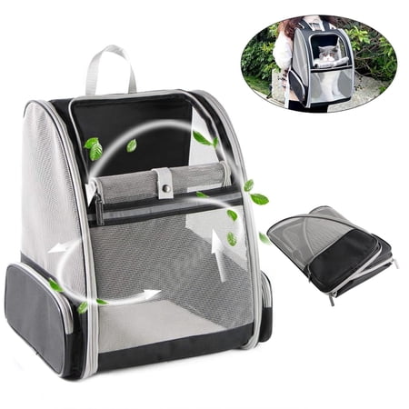 Asunby Cat Backpack Pet Carrier for Dogs Cats Puppies, Fully Ventilated Mesh, Airline Approved Travel Hiking Bag