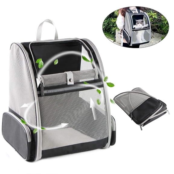 Asunby Cat Backpack Pet Carrier for Dogs Cats Puppies, Fully Ventilated Mesh, Airline Approved Travel Hiking Bag