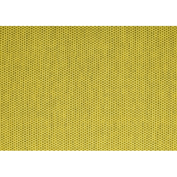 Ahgly Company Indoor Rectangle Abstract Yellow Contemporary Area Rugs, 3' x 5'