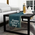 thumbnail image 5 of Happy Father's Day Cotton Linen Table Extra Long Runner 13 x 120 inch Teal Beige Shabby Wooden Grain Non-slip Rectangular Dining Table Decor for Wedding Party Holiday Dinner, 5 of 8