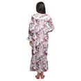 thumbnail image 4 of Moomaya Robe de Nuit Maxi pour Femmes en Coton à Col en V Imprimé avec Bordure Volantée, 4 of 5