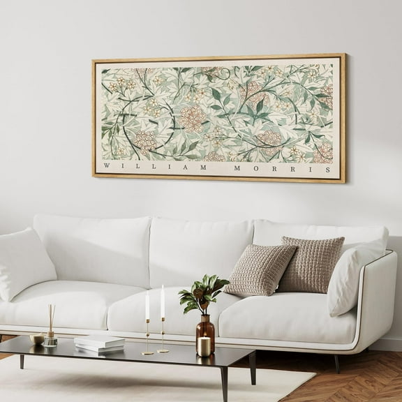 IDEA4WALL Extra Large Framed Canvas Print Wall Art Floral Pattern Botanical Vintage Art Nature Wilderness Wildflowers Wall Decor Oversized Artwork Relax/Calm for Room Decor - 60"x30"