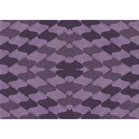 Ahgly Company Indoor Rectangle Patterned Plum Purple Area Rugs, 5' x 8'
