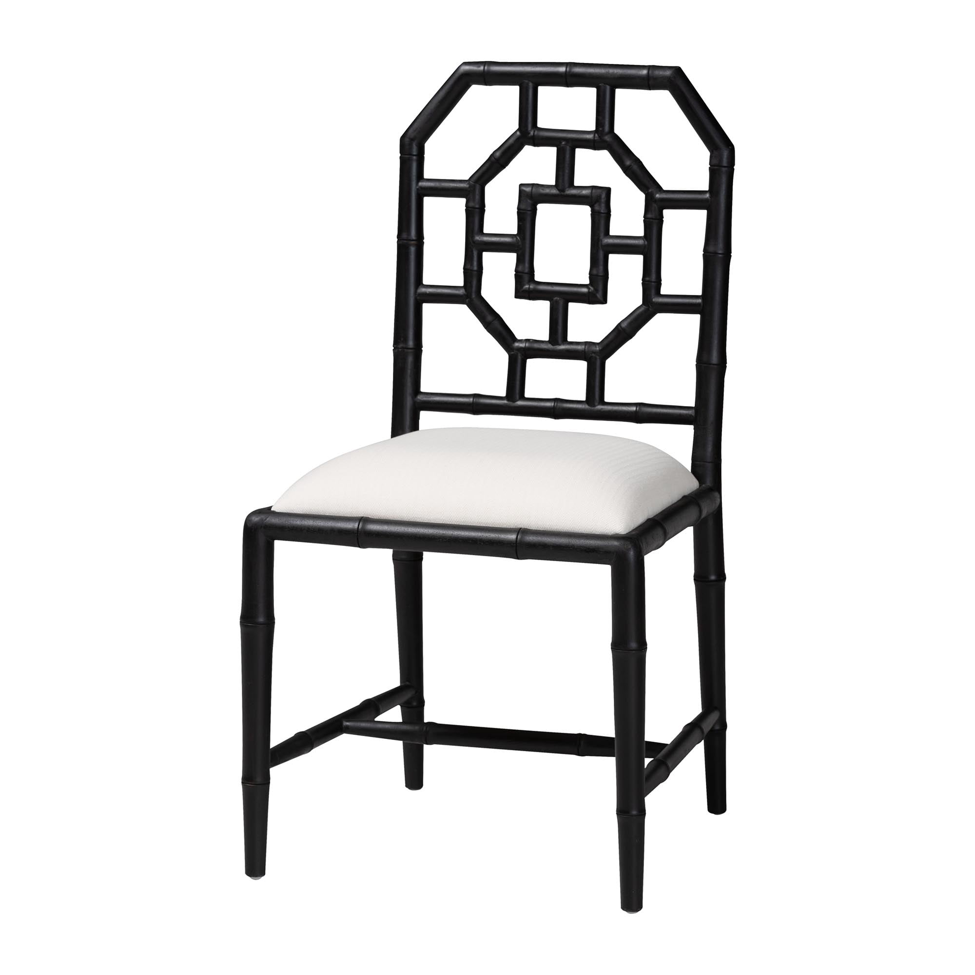 bali & pari Boone Boho Dining Chair, Dining Height 20.10", Black